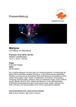 Pressemitteilung Märtyrer