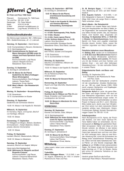 Gottesdienstkalender Mitteilung