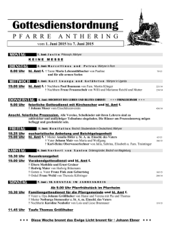 Gottesdienstordnung