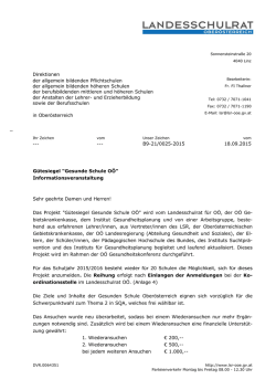 Gütesiegel "Gesunde Schule OÖ"