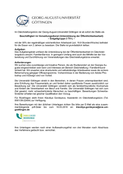 Stellenausschreibung: Beschäftigte*r im Verwaltungsdienst