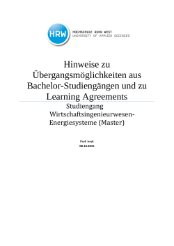 Learning Agreements - Hochschule Ruhr West