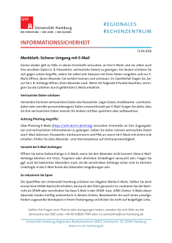 Merkblatt: Sicherer Umgang mit E-Mail - RRZ