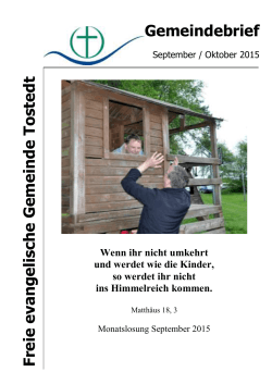 Gemeindebrief September / Oktober 2015