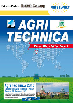 Agri Technica 2015 Tagesflug Wien/Linz– Hannover – retour