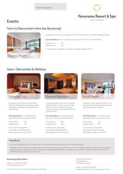 Event Spezialpreise Hotelzimmer I Panorama Resort & Spa