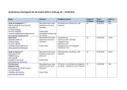 Hotelzimmer-Kontingente für die FowiTa 2016 in Freiburg, 26