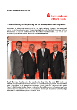 Eine Presseinformation der Verabschiedung und Einf&uuml;hrung bei der