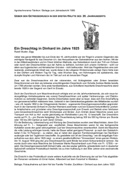 Ein Dreschtag in Dinhard im Jahre 1925