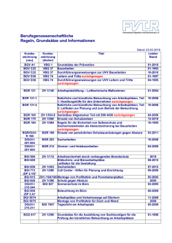 Berufsgenossenschaftliche Regelwerke
