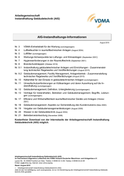 Uebersicht AIG-Infos - Arbeitsgemeinschaft Instandhaltung