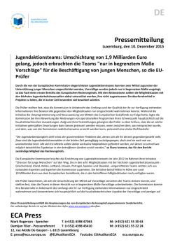 Jugendaktionsteams: Umschichtung von 1,9 Milliarden Euro gelang