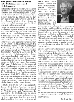 Dr. Ernst Tatzer - Heilp&auml;dagogische Gesellschaft &Ouml;sterreich