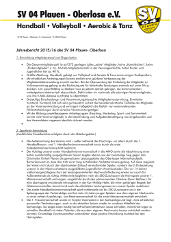 Jahresbericht 2015/16 des SV 04 Plauen