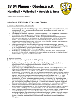 Jahresbericht 2015/16 des SV 04 Plauen