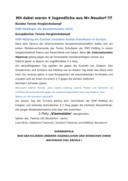 Europameister in Tennis 2015