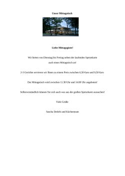 Mittagstisch - Restaurant am Ihlsee