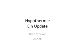 Hypothermie Ein Update Reto Stocker