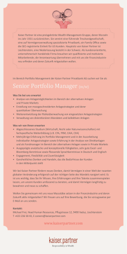 Senior Portfolio Manager (m/w)
