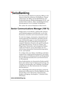 Senior Communications Manager (100 %)