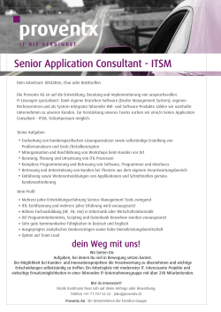 Senior Application Consultant - ITSM