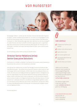 Director Senior Relations (m/w) Senior Executive