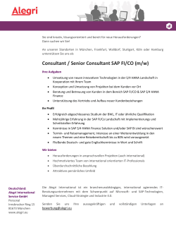 Consultant / Senior Consultant SAP FI/CO (m/w)
