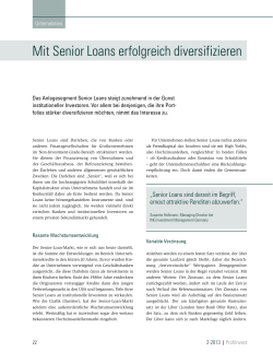 Mit Senior Loans erfolgreich diversifizieren