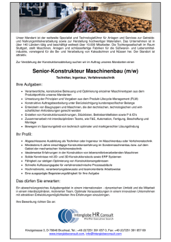 Senior-Konstrukteur Maschinenbau (m/w)