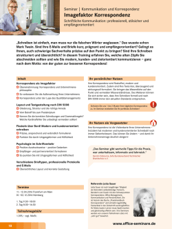 Imagefaktor Korrespondenz