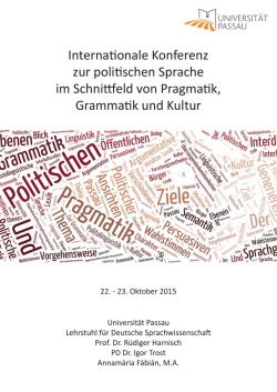 Internationale Konferenz zur politischen Sprache im Schnittfeld von