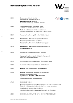 Bachelor Sponsionen Ablauf Veranstaltung