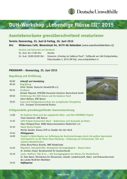 DUH-Workshop &bdquo;Lebendige Fl&uuml;sse III&ldquo; 2015
