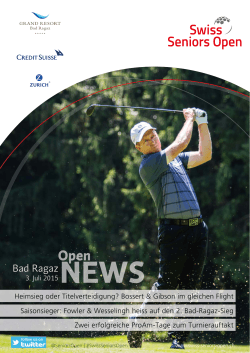 Open News 01/2015 - Golf Club Bad Ragaz