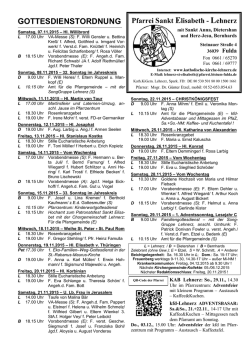 Gottesdienstordnung vom 07.11.