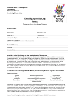 Einwilligungserkl&auml;rung Tattoo