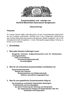 Hausordnung - Kurfürst-Maximilian