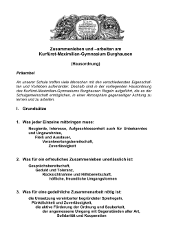 Hausordnung - Kurf&uuml;rst-Maximilian