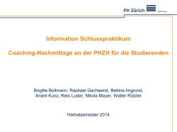 Information Schlusspraktikum Coaching