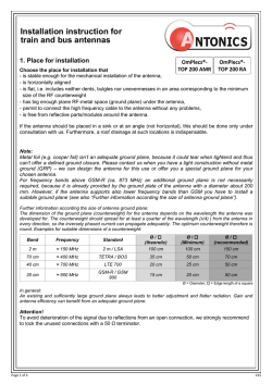 Installation instruction for train and bus antennas - ANTONICS