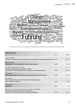 Inhaltsverzeichnis - Organisationsentwicklung