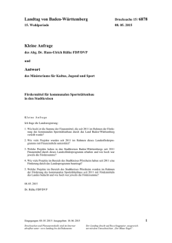 Drucksache 15 / 6878 - Landtag Baden W&uuml;rttemberg