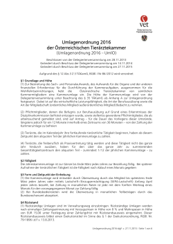 Umlagenordnung 2016 - Österreichische Tierärztekammer