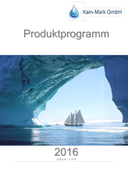 Produktprogramm 2016 - bei der Kain