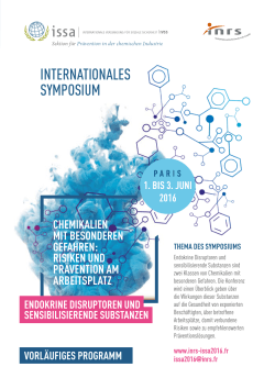 Programm Internationales Symposium: Chemikalien mit besonderen
