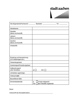 Chemikalien-Datenblatt nach dem neuen