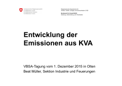 Entwicklung der Emissionen aus KVA
