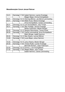Messdienerplan Januar Februar 2016