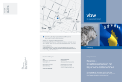 Flyer Kosovo – Investitionschancen für bayerische Unternehmen