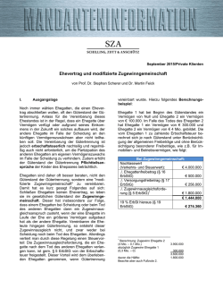 Ehevertrag und modifizierte Zugewinngemeinschaft